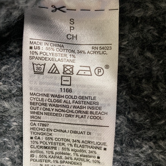 Old Navy Grandpa Cardigan Gray Button Front Size Small - Picture 10 of 11